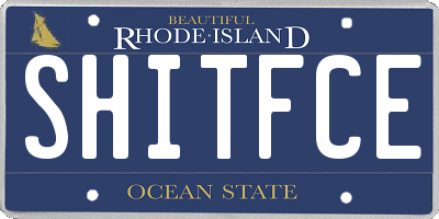 RI license plate SHITFCE
