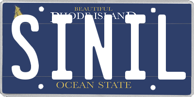 RI license plate SINIL
