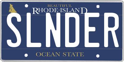 RI license plate SLNDER