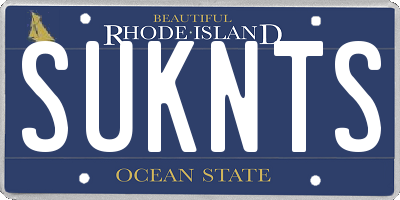 RI license plate SUKNTS