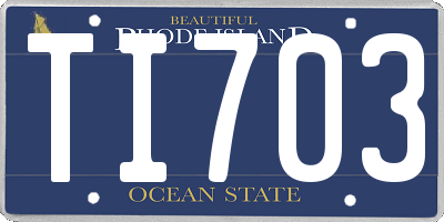 RI license plate TI703