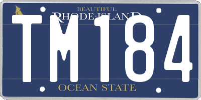 RI license plate TM184