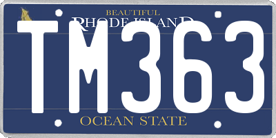 RI license plate TM363