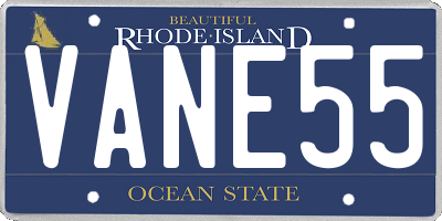 RI license plate VANE55