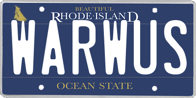 RI license plate WARWUS