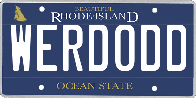 RI license plate WERDODD