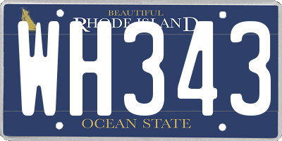 RI license plate WH343