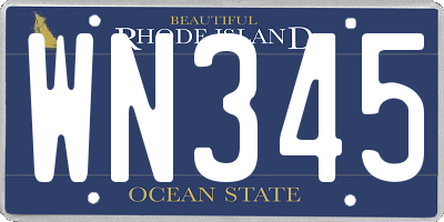 RI license plate WN345