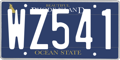 RI license plate WZ541