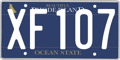 RI license plate XF107