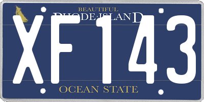 RI license plate XF143