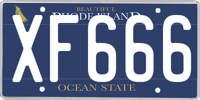 RI license plate XF666