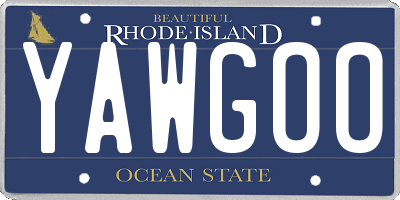 RI license plate YAWGOO