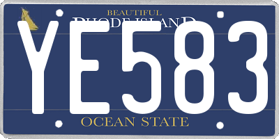 RI license plate YE583