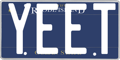 RI license plate YEET