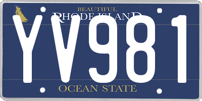 RI license plate YV981