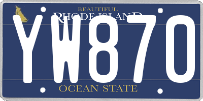 RI license plate YW870