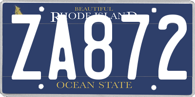 RI license plate ZA872