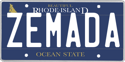 RI license plate ZEMADA