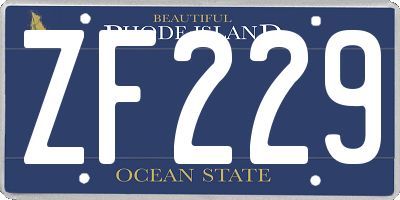 RI license plate ZF229