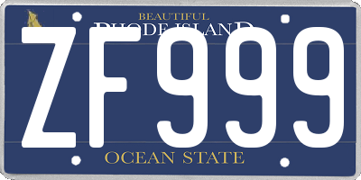 RI license plate ZF999