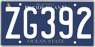 RI license plate ZG392