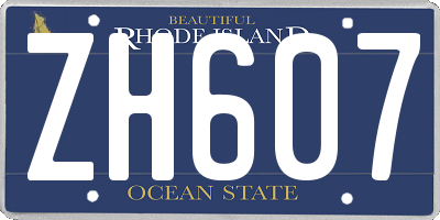 RI license plate ZH607