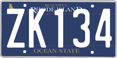 RI license plate ZK134