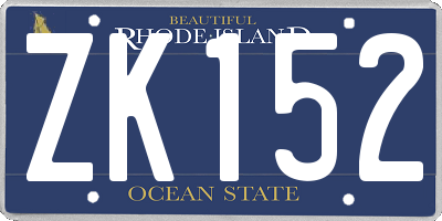 RI license plate ZK152