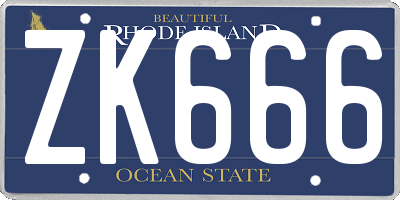 RI license plate ZK666