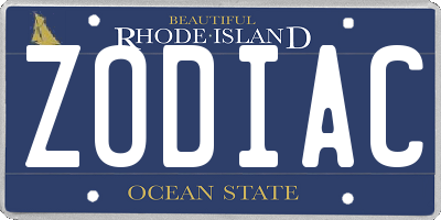 RI license plate ZODIAC