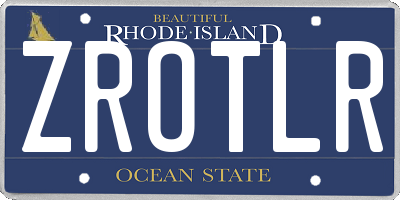 RI license plate ZROTLR