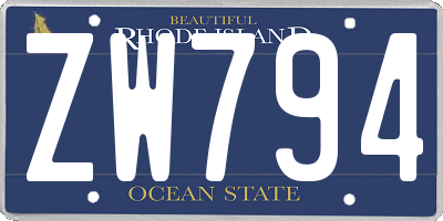 RI license plate ZW794