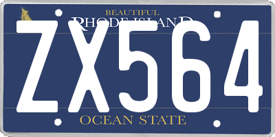 RI license plate ZX564