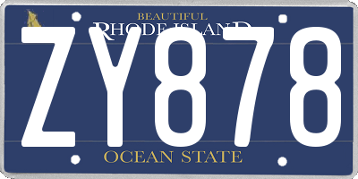 RI license plate ZY878