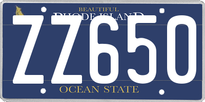 RI license plate ZZ650