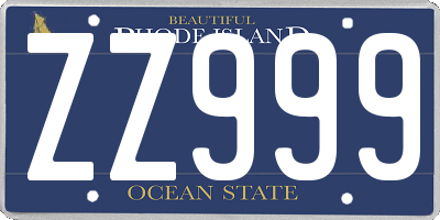 RI license plate ZZ999