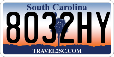 SC license plate 8032HY