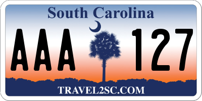 SC license plate AAA127