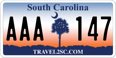 SC license plate AAA147