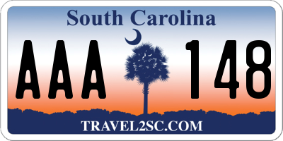 SC license plate AAA148