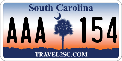 SC license plate AAA154