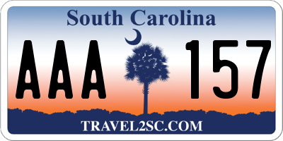 SC license plate AAA157