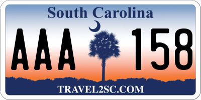 SC license plate AAA158