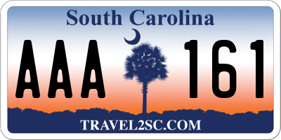 SC license plate AAA161