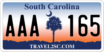 SC license plate AAA165