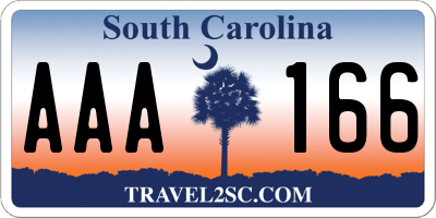 SC license plate AAA166