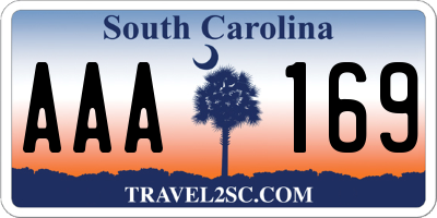 SC license plate AAA169