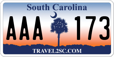 SC license plate AAA173