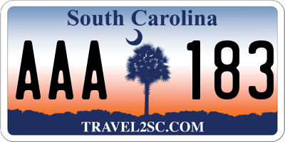 SC license plate AAA183